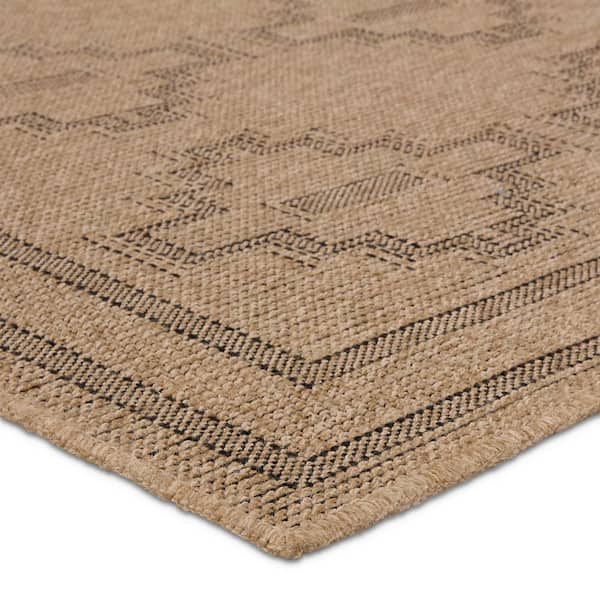 Vibe Adrar Brown/Black 3 ft. x 8 ft. Runner Tribal Polypropylene Indoor/Outdoor Area Rug