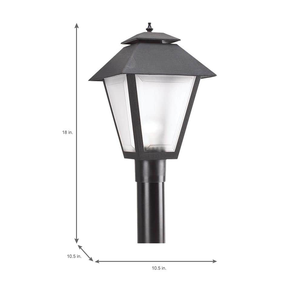 Black Frosted Acrylic Outdoor Post Lantern Light