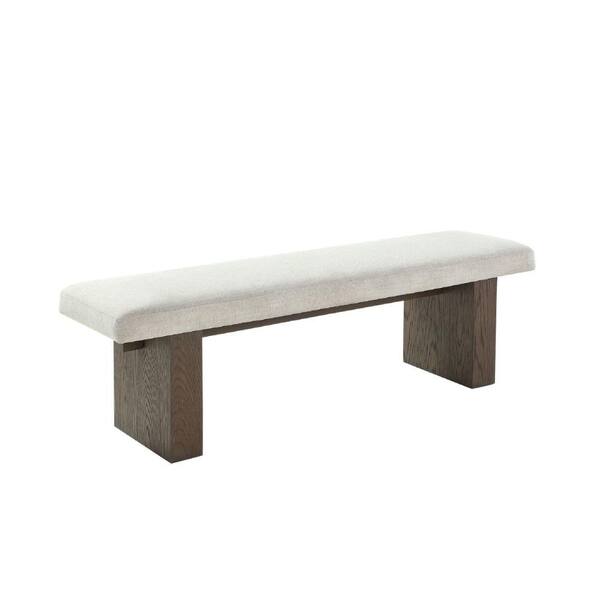 Benjara 60 in. Brown and Beige Backless Bedroom Bench