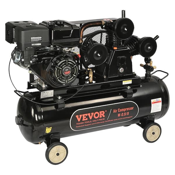VEVOR 30 Gal. Gas Powered Air Compressor 15 HP 33CFM@115PSI Air Compressor Tank with Wheels Piston Pump for Construction Sites