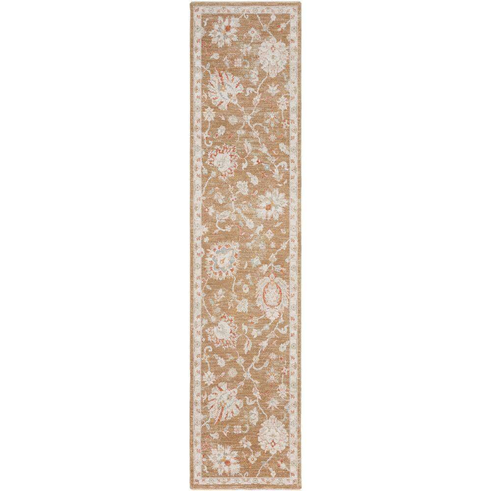 Nourison Asher Mocha 2 ft. x 10 ft. All-over design Traditional Runner ...