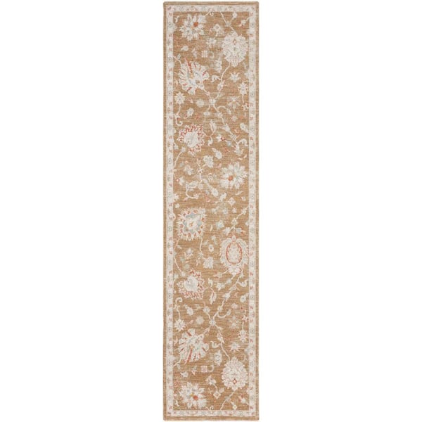 Nourison Asher Mocha 2 ft. x 10 ft. All-over design Traditional Runner Area Rug