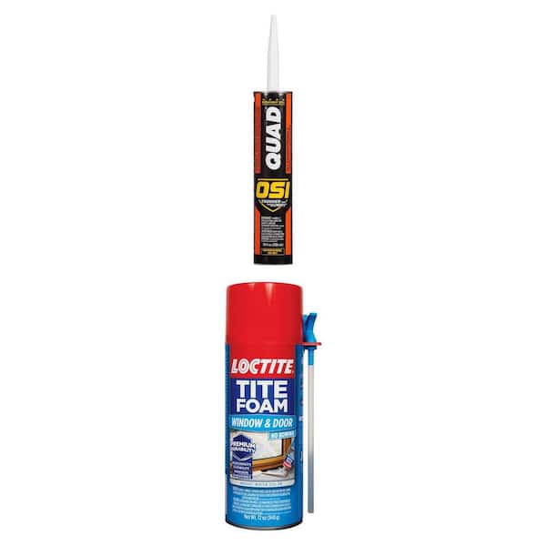 QUAD Advanced 10 oz. White #001 Caulk and TITE FOAM 12 oz. Spray Foam Sealant Combo