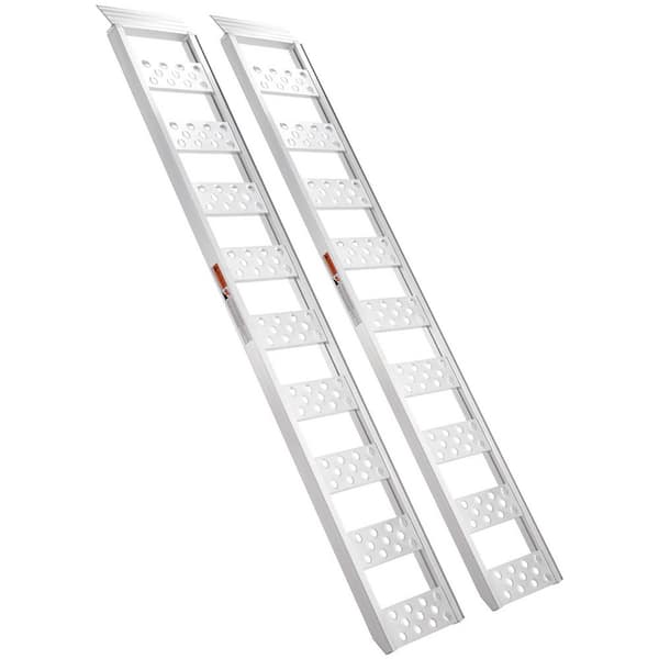 SKYSHALO Aluminum Ramps, 1250 lbs. Straight Ramp with Treads and Load Straps, Portable Loading Ramp for Motorcycles, 2-Pieces