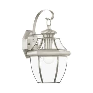 Aston 1 Light Brushed Nickel Outdoor Wall Sconce
