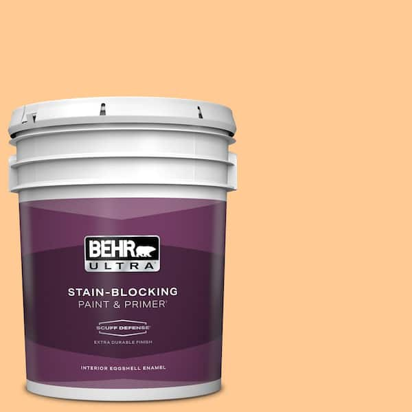 BEHR ULTRA 5 gal. #280B-4 Apricot Light Extra Durable Eggshell Enamel Interior Paint & Primer