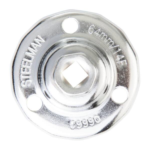 64mm 14-Flute Oil Filter Cap Wrench Socket – Aluminum, 3/8" Drive – For Toyota & Lexus 2.5-5.7L – Unbranded, 1 Year Warranty