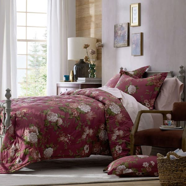 Legends Hotel Victorian Bloom Wrinkle-Free Rose Multi King/California King Coverlet