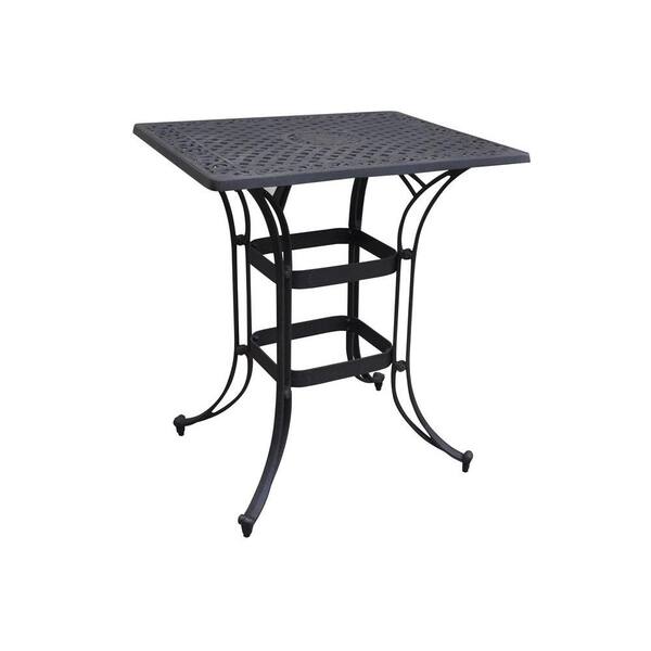 Home Styles Biscayne Black 36 in. x 30 in. Rectangular Patio Bistro Table