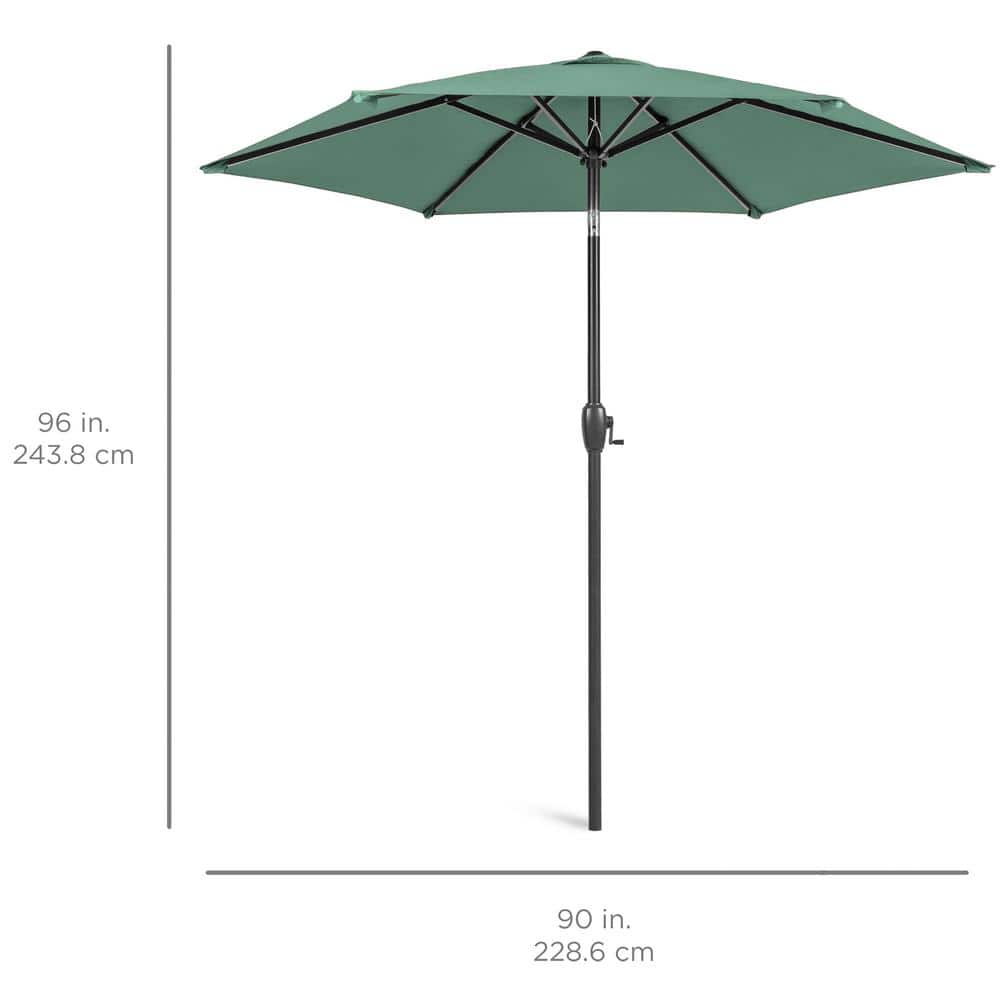Seaglass 7.5ft Heavy-Duty Outdoor Market Patio Umbrella with Push Button Tilt