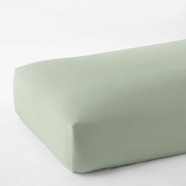The Company Store Company Cotton Sateen Extra Deep Sage Cotton Queen Fitted Sheet
