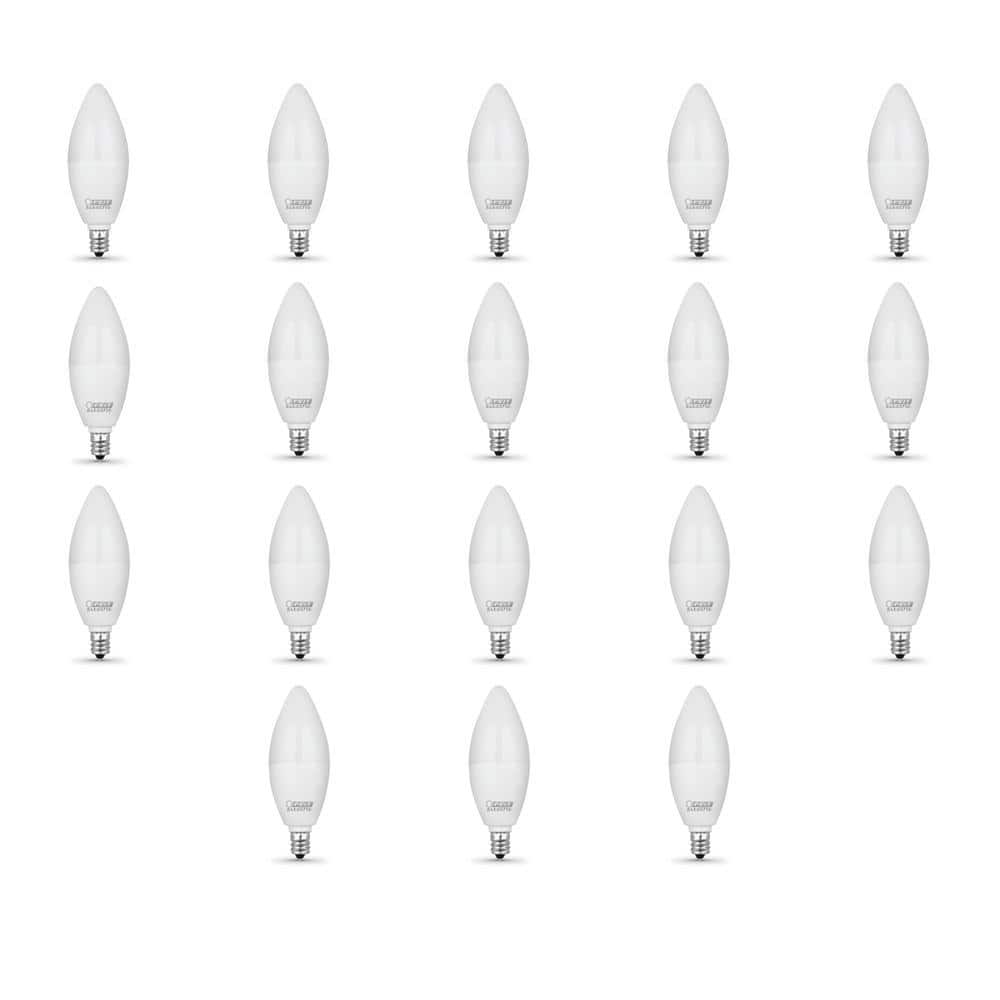 40-Watt Equivalent B10 E12 Candelabra Non-Dimmable Frosted Glass Chandelier