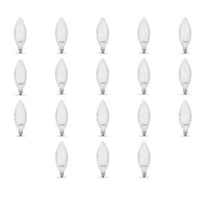 40-Watt Equivalent B10 E12 Candelabra Non-Dimmable Frosted Glass Chandelier LED Light Bulb, Warm White 3000K (18-Pack)