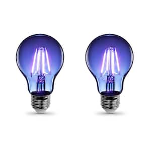 25-Watt Equivalent A19 Dimmable Filament Blue Colored Glass E26 Medium Base LED Light Bulb (2-Pack)