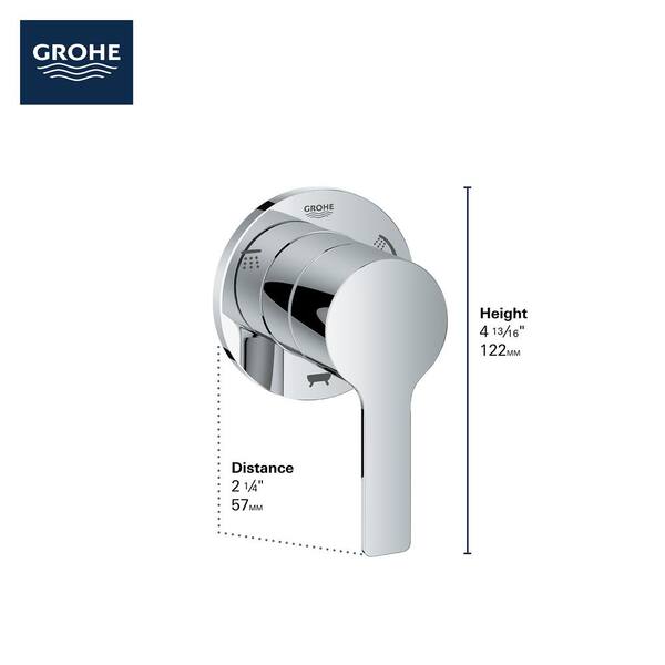 GROHE Lineare 1-Handle Wall Mount 3-Way Diverter Valve Trim Kit in  