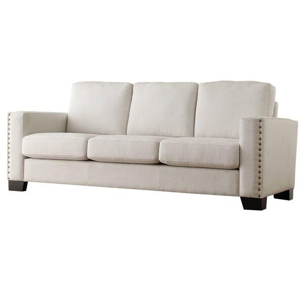 HomeSullivan Octavia White Linen Sofa