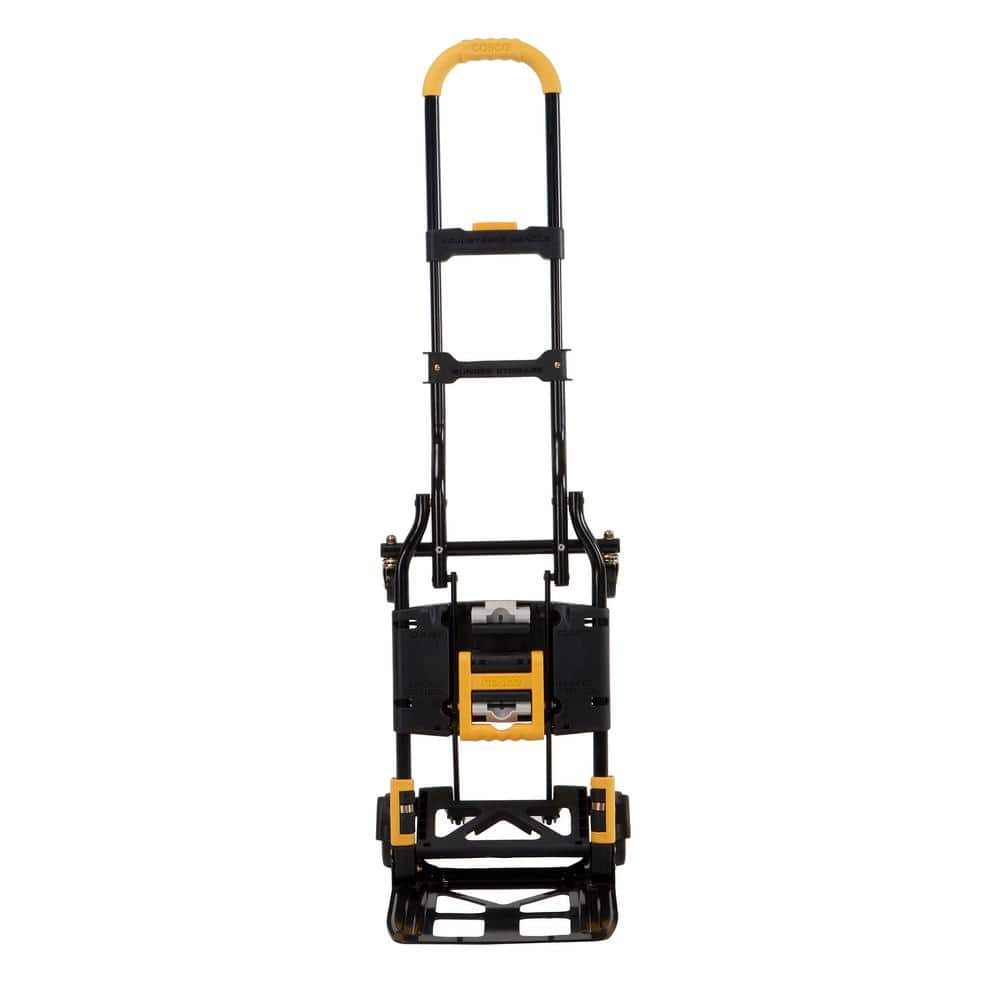 Cosco 12225YGB1E 2-in-1 Folding Hand Truck, 300 lb. Capacity, Multi-Position with Extendable Handle, Yellow