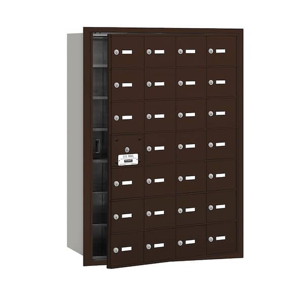 Salsbury Industries 3600 Series Bronze Private Front Loading 4B Plus Horizontal Mailbox with 28A Doors (27 Usable)