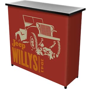 Jeep Willys Red Orange 36 in. Portable Bar