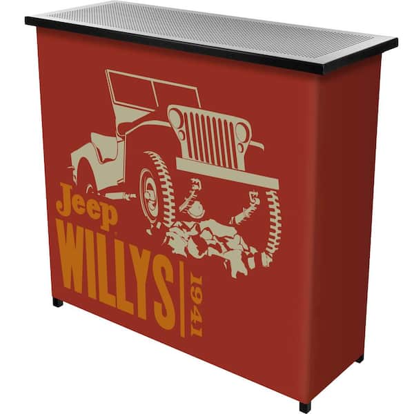 Unbranded Jeep Willys Red Orange 36 in. Portable Bar