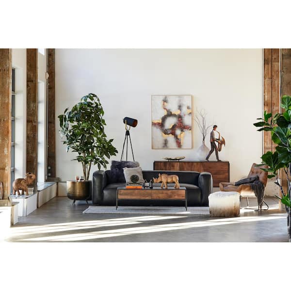Calderon 19 in. Round Metal Accent Table with Tripod Base and Brass Finish