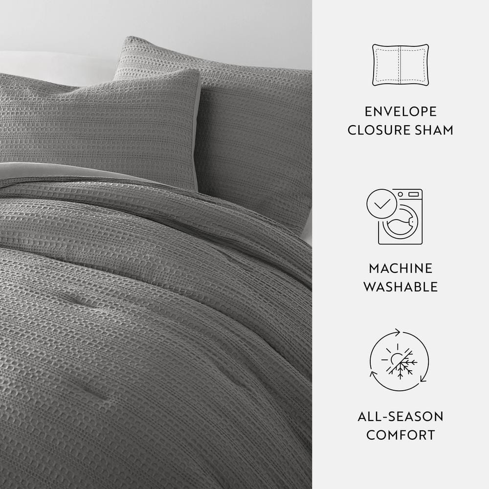 Fog Gray Twin Organic Down Alternative Comforter Set