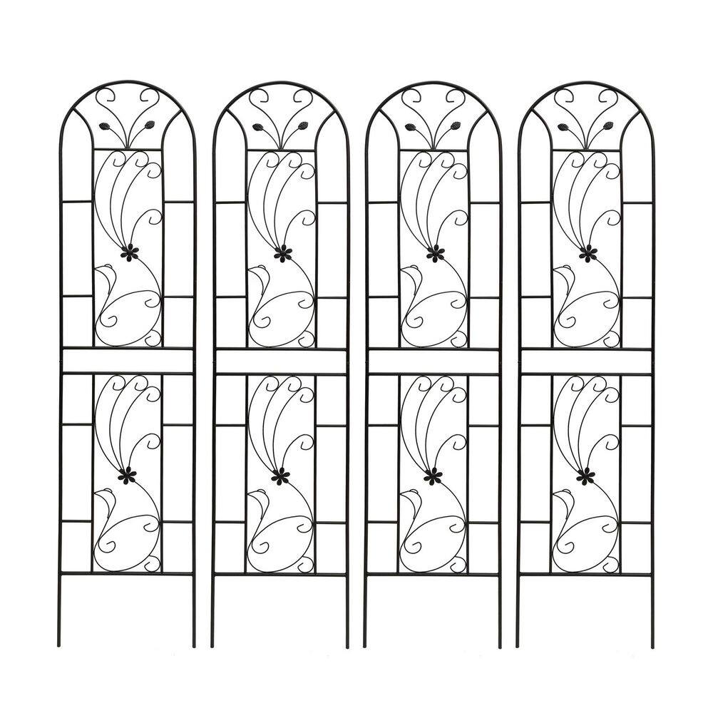 Avex Black 4-Pieces 19.7 in. W x 86.7 in. H Metal Garden Trellis for Climbing Plants Outdoor Flower Support price history on PriceWatchPro