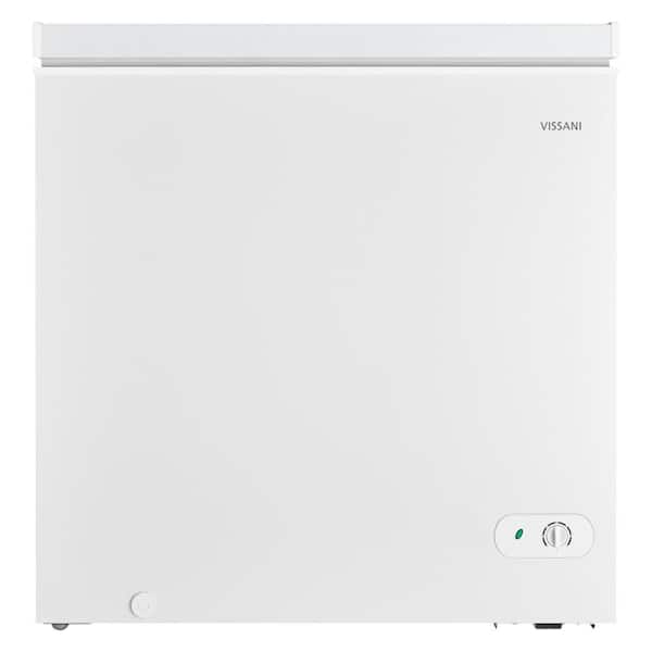 7 cu. ft. Manual Defrost Chest Freezer with LED Light Type and Removable Storage Basket in White, Garage Ready
