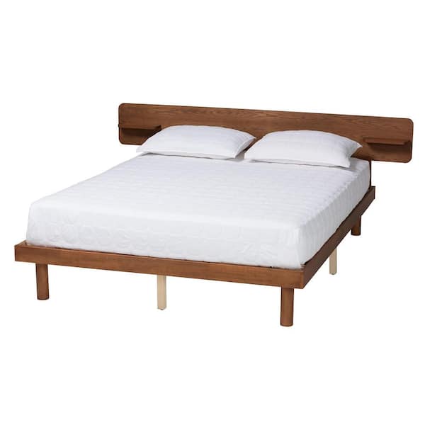 Baxton Studio Morana Walnut Brown Wood Frame Queen Platform Bed