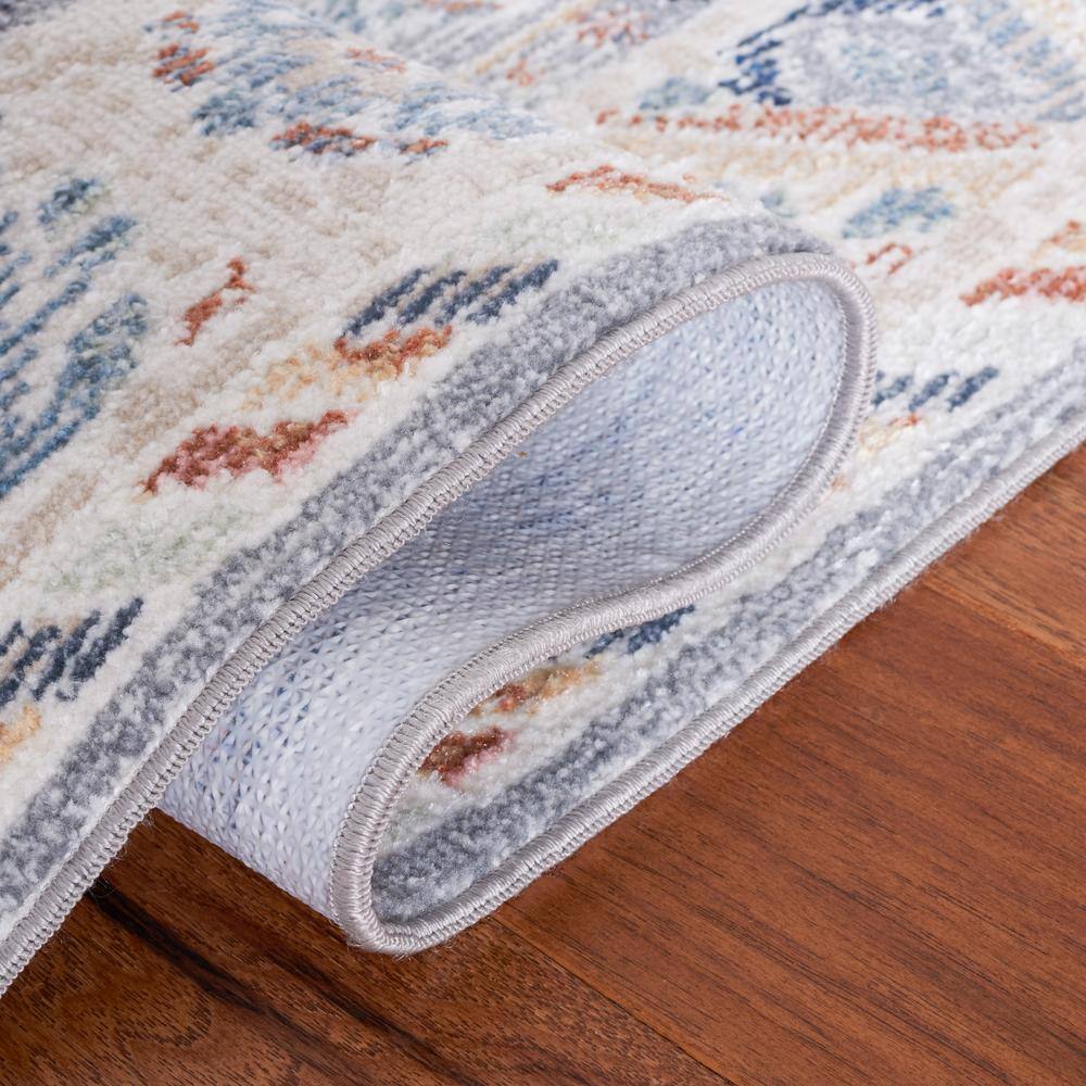 Blair ComfortSoft 59" Round Blue Synthetic Washable Rug