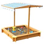3.83 ft. x 3.83 ft. x 3.83 ft. Wood Sandbox with Canopy