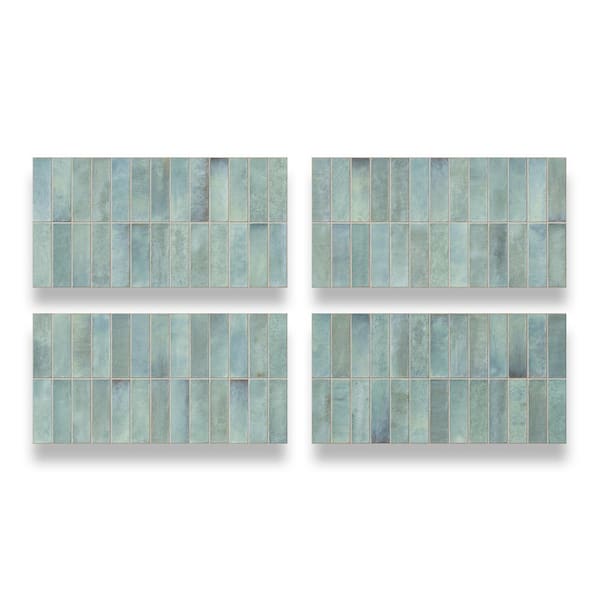 Giorbello Spanish Artis Teal 12 in. x 24 in. Glazed Porcelain Wall