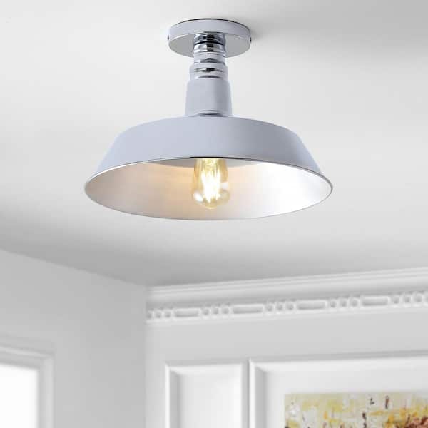 Cassidy 14 in. Chrome Metal LED Semi-Flush Mount