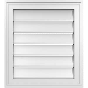 18" x 20" Vertical Surface Mount PVC Gable Vent: Functional with Brickmould Frame