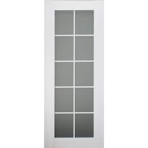 Smart Pro 18 in. x 80 in. No Bore 10-Lite Frosted Glass Polar White Wood Сomposite Interior Door Slab