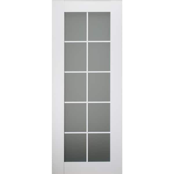 Belldinni Smart Pro 28 in. x 80 in. No Bore 10-Lite Frosted Glass Polar White Wood Сomposite Interior Door Slab
