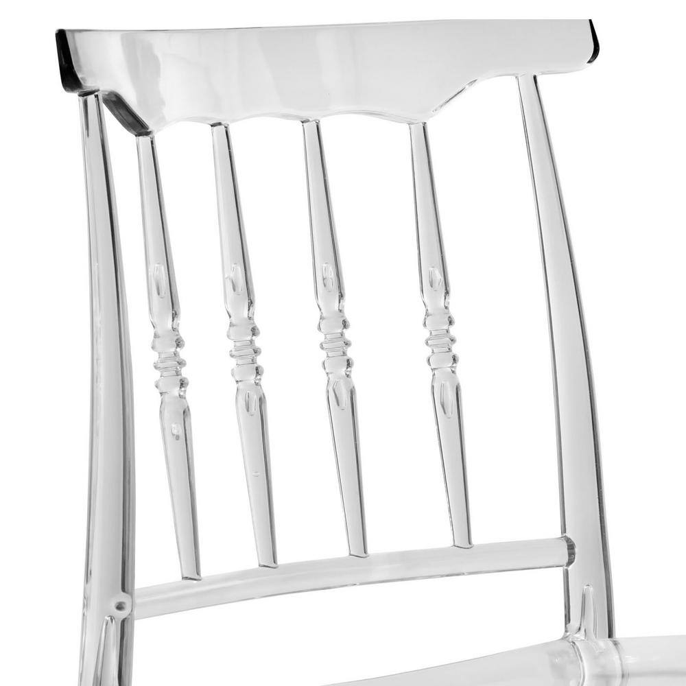 Elegant Spindle Transparent Lucite Dining Chair, Set of 4
