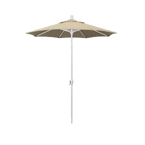 6 ft. Matted White Aluminum Market Patio Umbrella with Crank and Tilt in Antique Beige Sunbrella