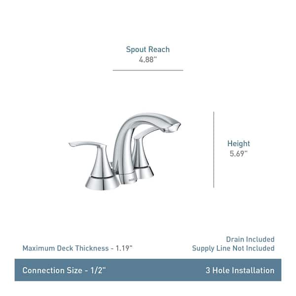 Darcy 4 in. Centerset 2-Handle Bathroom Faucet in Spot Resist Brushed Nickel