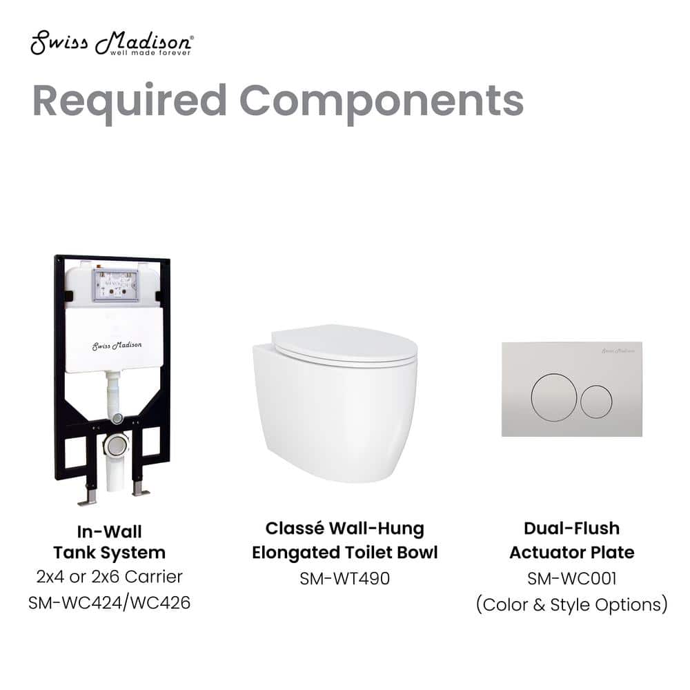 Glossy White Ceramic Wall-Hung Elongated Toilet Bowl