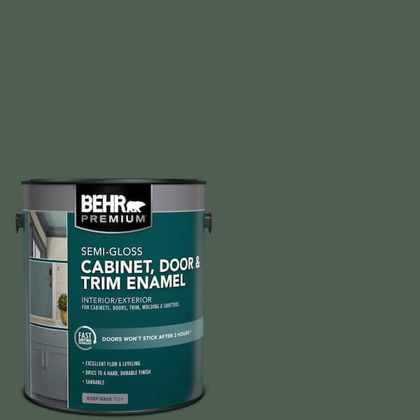 BEHR PREMIUM 1 gal. #N400-7 Vine Leaf Semi-Gloss Enamel Interior/Exterior Cabinet, Door & Trim Paint