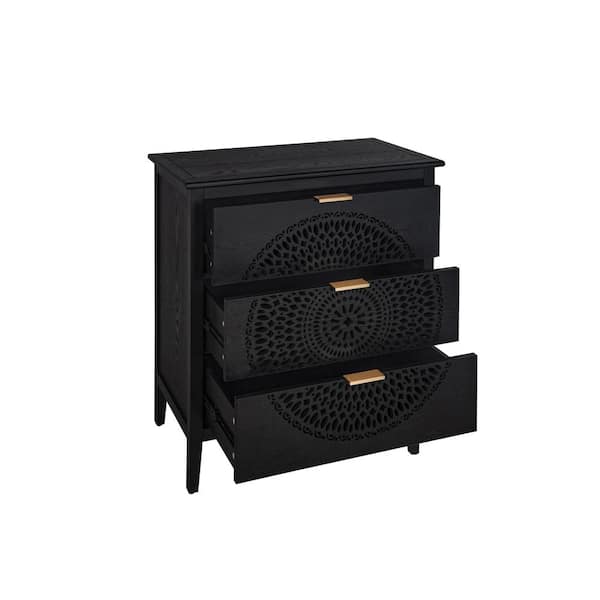 31.5 in. W x 14.57 in. D x 34.25 in. H Bathroom Black Linen Cabinet