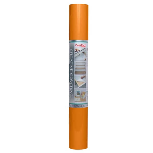 Con-Tact Orange, 18 in. D x 50 ft. L Self-Adhesive Vinyl Shelf and Drawer Liner, (1-Pack) Roll