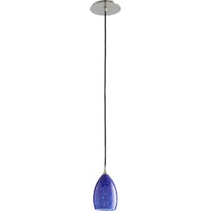 Cobalt 60-Watt 1-Light Satin Nickel Pendant Design Mini Pendant Light with Dome Glass Shade and Without Bulb Included