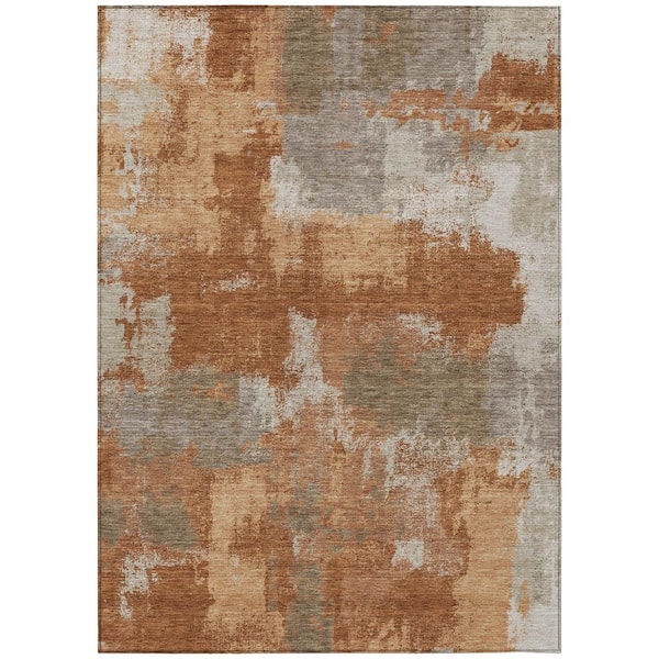 Chantille Machine Washable Indoor/Outdoor Abstract ACN2913 Paprika 10 ft. x 14 ft. Area Rug