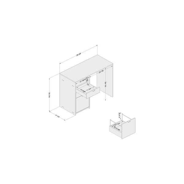 Bristol 3 online drawer writing desk