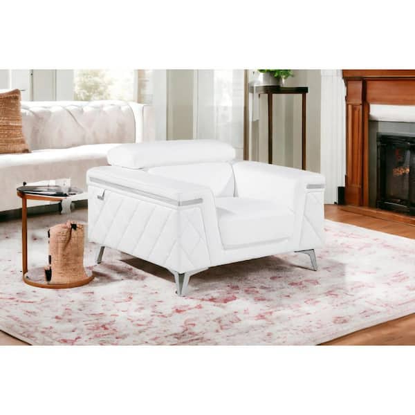 HomeRoots White Armchair Set of 1