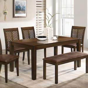 Ederie 65 in. Rectangle Walnut Wood Top Dining Table Seats Up To 6
