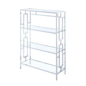 Town Square 12 in. W x 42.75 in. H x 31.5 in. D Chrome 4-Tiered Accent Bookcase