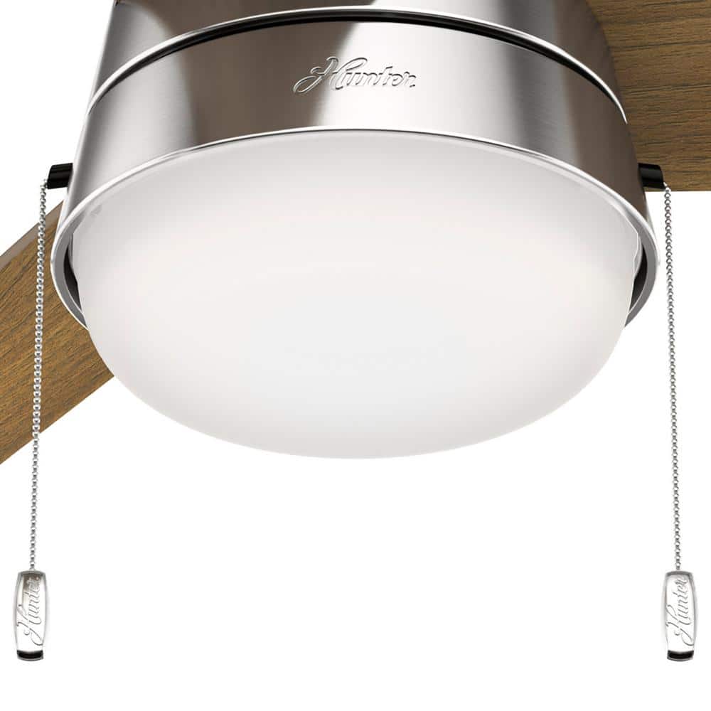 52'' Brushed Nickel Ceiling Fan with LED Light and Reversible Blades